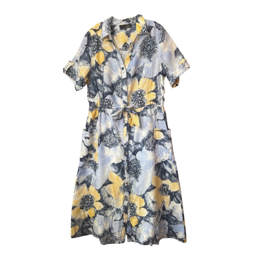 Habitat Yellow and Blue Floral Midi Dress
